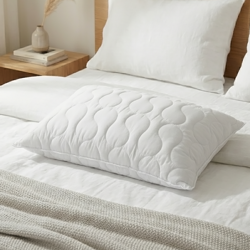Protector de almohada acolchado blanco 90x50 cm